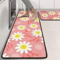 thumbnail image 2 of Kitchen Rugs Sets Of 2,Pink Daisy Flower Yellow Centers Pattern Anti Fatigue Kitchen Mat Rugs Non Slip Washable,Decorative Kitchen Floor Mats for Kitchen,Sink,Laundry,17"x47"+17"x47", 2 of 5