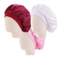 thumbnail image 5 of UPKOCH 3pcs Satin Bonnet Comfortable Breathable Wide Brim Elastic for Kids Children (White Pink Wine Red), 5 of 8