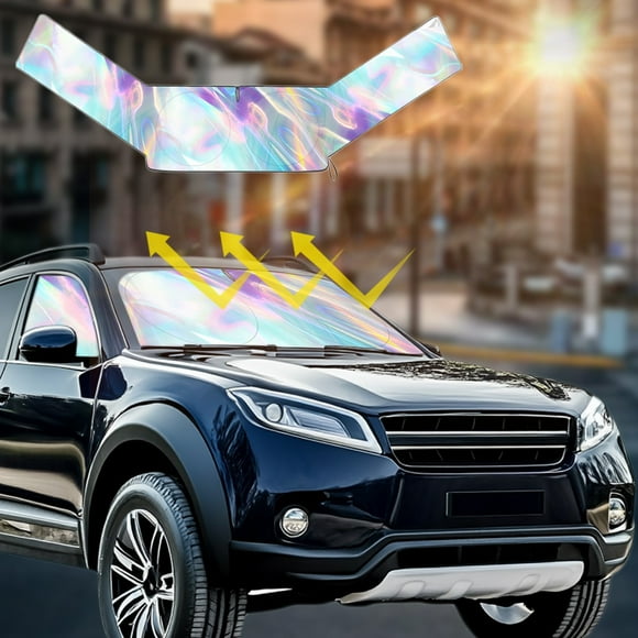 Car Sun Shade, Car Window Shades for Side Window, Car Extended Front Gear Side Windshield Sunshade Summer Heat Insulation Sun Protection Heat Insulation Motors Front Window Windshield, Multicolor-V