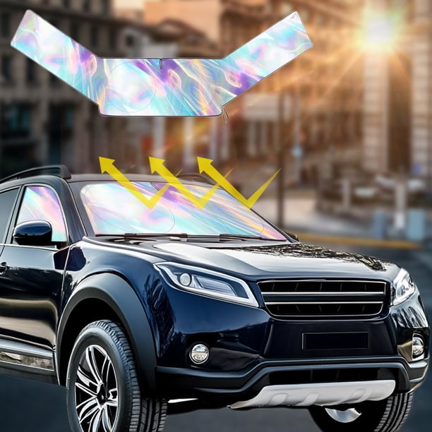 Parasol de coche parabrisas delantero extendido y ventana lateral | Aislamiento térmico de verano | Protección solar Escudo UV | Material de papel de aluminio | 400x160 cm Ajuste universal