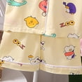 thumbnail image 4 of YDFCWXW Toddler Button Up Pajamas Summer Pjs Girls Boys 1-12 Years (Yellow, 9-10 Years), 4 of 4