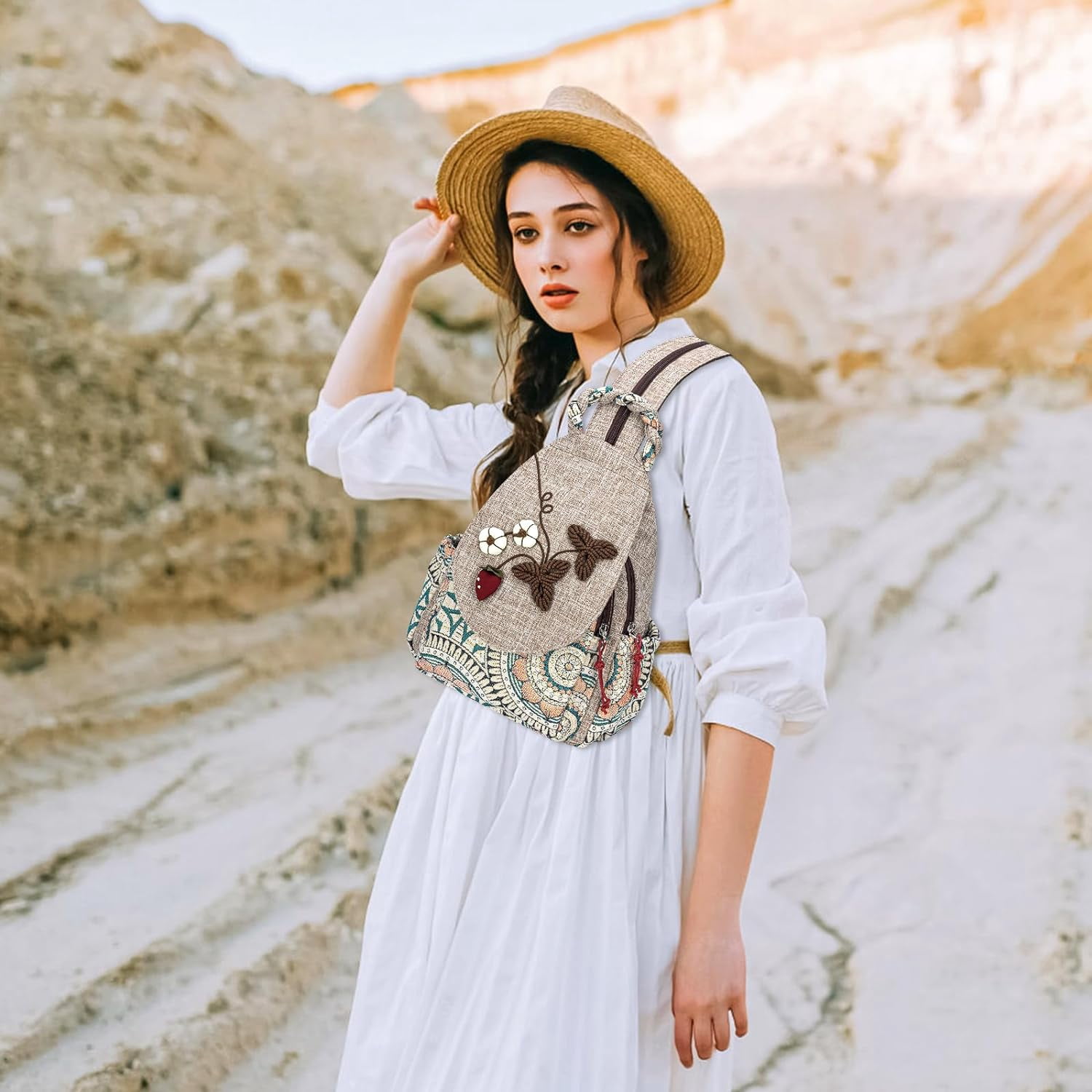 Backpack for Women, Boho Crossbody Sling Bags for Women with  display picture 2