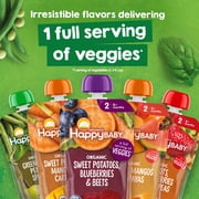 Happy Baby Clearly Crafted, Stage 2, Carrots Strawberries & Chickpeas Organic Baby Food Pouches, 4 oz. (8 pack)