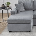 thumbnail image 6 of JERFIT Modern U-Shaped 2-Piece Sectional Sofa Set with Double Chaise, Plush Corduroy Fabric, Fog Color for Living Room, 6 of 9