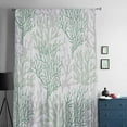 thumbnail image 5 of Sage Green Coral Coastal Semi Sheer Curtains Drapes for Living Room, Bedroom, French Doors Window 84 Inches Long, Summer Beach Seaside Nautical Rod Pocket Chiffon Curtain Drapery Voile Drape Panel, 5 of 6