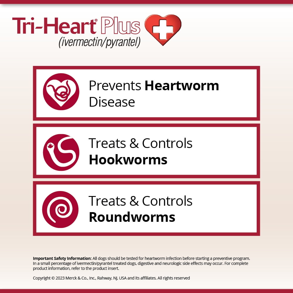 Tri-Heart Plus Chewable Tablet for Dogs, 26-50 lbs, (Green Box)