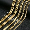 thumbnail image 2 of Stainless Steel Gold Plated Cuban Curb Chain Men Necklace Bracelet 3/5/7/9/11mm, 2 of 9