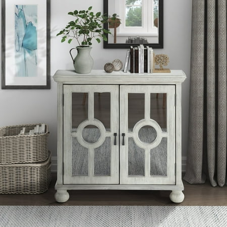 OakvillePark Newhalem Wood Storage Accent Cabinet White