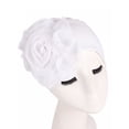 thumbnail image 2 of Chemo Turban Hats for Women - Elastic Flower Beanie Headwrap Caps Solid Color Grate for Cancer Hair Cover, 2 of 6