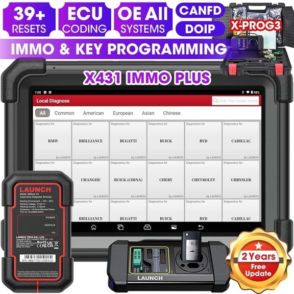 LAUNCH X431 IMMO Plus with PROG3,E'CU C0ding Scanner,All-System Diagnostics,39  Services, 2 Years Free Updates