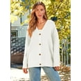 thumbnail image 2 of Women's Cardigan 2023 Open Front Oversized Button Lightweight Sweaters V Neck Loose Cardigans Knit Outwear, 2 of 14