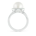 thumbnail image 2 of ANGARA South Sea Cultured Pearl & Diamond Halo Bypass Ring in 14K White Gold for Women | June Birthstone, Birthday, Anniversary, Jewelry Gift for Women | Pearl Ring, 2 of 8