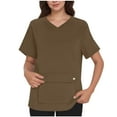 thumbnail image 4 of Women’s V-Neck Nurse Uniform Blouse - Short-Sleeve Button-Front Scrub Top for Medical, Nursing, Clinic, Healthcare, Hospital, Caregiver /Clinic Staff | Multi-Size Multi-Pocket Work Uniform, 4 of 4