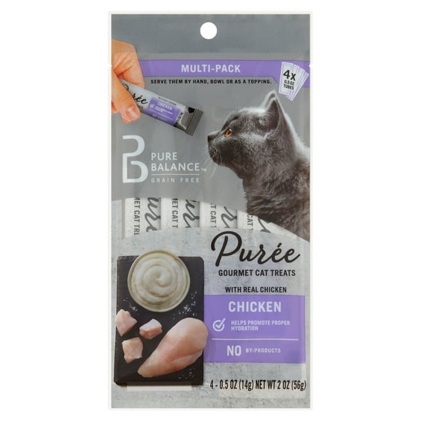 Pure Balance Puree Gourmet Cat Treats with Real Chicken, 0.5 oz, 4