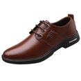 thumbnail image 2 of Tawop Dress Shoes for Men Faux Leather Casual Dress Shoes Comfy Business Lace Up Soft Sole Oxfords Brown Size:8.5, 2 of 4