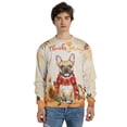 thumbnail image 4 of Happy Thanksgiving French Bulldog with Turkey Pumpkins Autumn Vibes All Over Print 3D Sweatshirt Unisex Merch Dog Lover Gifts - 12018, 4 of 6