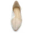 thumbnail image 3 of Unique Bargains Women's Pointed Toe Clear Rhinestone Ballet Flats, 3 of 7