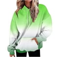 thumbnail image 3 of Pxxlle Plus Size Women's Hooded Sweatshirts Fashion Gradient Graphic Hoodies Loose Fit Drop Shoulder Long Sleeve Pullover Tops with Pockets Green S, 3 of 8