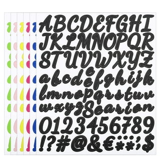 540pcs White Letter Stickers, Glitter Cursive Alphabet Letter and Number Stickers Self Adhesive Script Alphabet Letter Stickers for Scrapbooking Grad