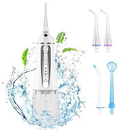SUGIFT Water Flosser for Teeth 320ML Water Flossers Dental Oral Irrigator with DIY Mode 4 Jet Tips  IPX7 Portable for Home&Travel