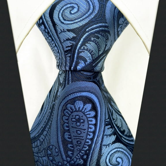 Ties for Men Blue Paisley Luxury Groom's Accessories Classic Size