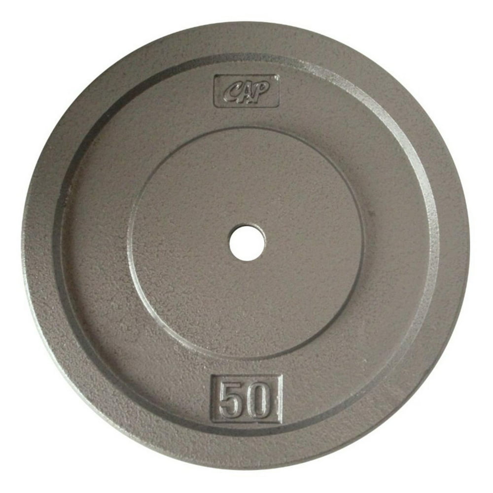 CAP Barbell Standard Cast Iron Weight Plate, 50 lbs, Gray