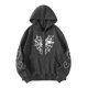 thumbnail image 1 of Chaqueta de calle para mujer Sunloudy, abrigo de sudadera con capucha y cremallera con estampado de patrón de telaraña de estilo gótico de gran tamaño de manga larga Sunloudy S M L, 1 of 7