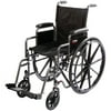 Carex Aluminium Wheelchair, Swing Away Footrests, Removable Armrests, Padded Seat, 300 lb Capacity