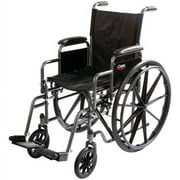 Carex Wheelchair with Swing Away Footrests and Removable Armrests,  Padded Seat, 300 lb Capacity