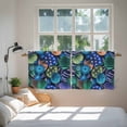 thumbnail image 3 of Easter Blue Eggs Tier Curtains 36 Inch Length, Spring Floral Polka Dot Black Cafe Short Curtains for Bathroom Over Sink, Small Kitchen Curtain Light Filtering Tiered Drapes 2 Panels 27.5"Wx36"L, 3 of 8