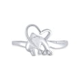 thumbnail image 2 of Diamond Princess 10kt White Gold Womens Round Diamond Dolphin Ring .02 Cttw, 2 of 4
