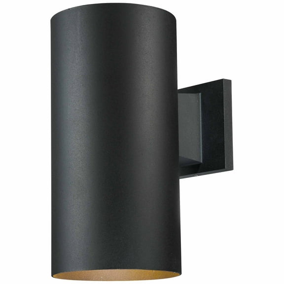 Volume Lighting 1-Light Black Outdoor Cylinder Wall Mount