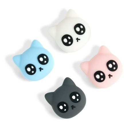 GeekShare Thumb Grip Caps for Nintendo Switch/OLED/Switch Lite ,4PCS Cat Silicone Joystick Caps, Soft Thumbstick Cover - Tearful Eyes Cat