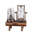 thumbnail image 1 of Iron Tower Hourglass Rotating Sand Timer Creative with Light Ornament Gift Macarena Reloj de arena de estilo retro, 1 of 7