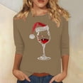 thumbnail image 2 of RKSTN Sweat-Shirt pour Femmes Mode Imprimé Décontracté Col Rond Pull Manches 3/4 Haut Chandail en Molleton de Noël, 2 of 4