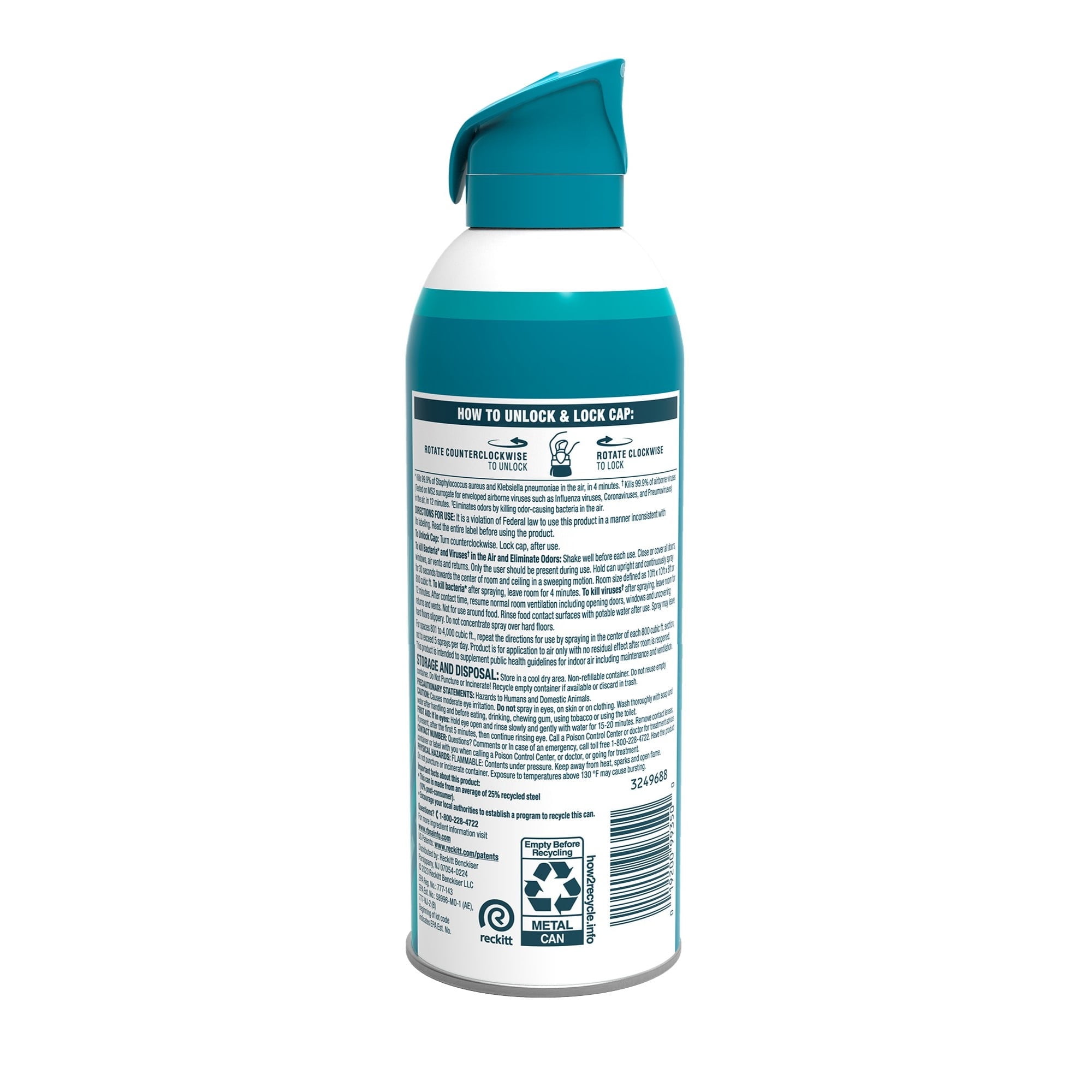 (3 pack) Lysol Air Sanitizer Spray, Air Sanitizer and Bacterial Odor Eliminating, Simple Fresh, 10 oz