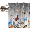 thumbnail image 5 of Butterfly Kitchen Window Curtain Set with Tiers and Valance, 3 Pieces Rod Pocket Valances Farm Style Butterfly Grey Gradient Window Treatment Semi Sheer Kitchen Bedroom Farmhouse Decor (52"W x 18"L), 5 of 6