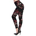 CUHAKCI, mallas con grafiti, mallas con estampado Floral para mujer, mallas con diseño de pata de gallo, mallas Vintage con diseño elástico W056 Tan Jianjun unisex