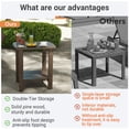 thumbnail image 4 of Ayaya 2-Tier Adirondack Side Table, 17" Solid Wood Square End Table, Outdoor Patio Table for Living Room, Porch, Poolside – Weather Resistant Dark Brown, 4 of 7