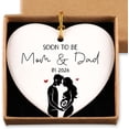 thumbnail image 3 of 2pcs Circular Ceramic Gift Pendant Craft Hanging Decoration Family Keepsake Round White Porcelain(Christma), 3 of 5