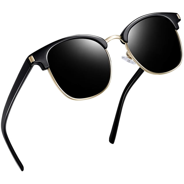 Gafas de sol Joopin semi al aire polarizadas UV400 retro negras