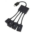thumbnail image 1 of HUGFEGWE Micro USB Host OTG 3 Ports Hub Adapter Cable with Power Output for Galaxy S5 i9600 Note3 N9000 Cell Phone Tablet CJ25311-4836, 1 of 6