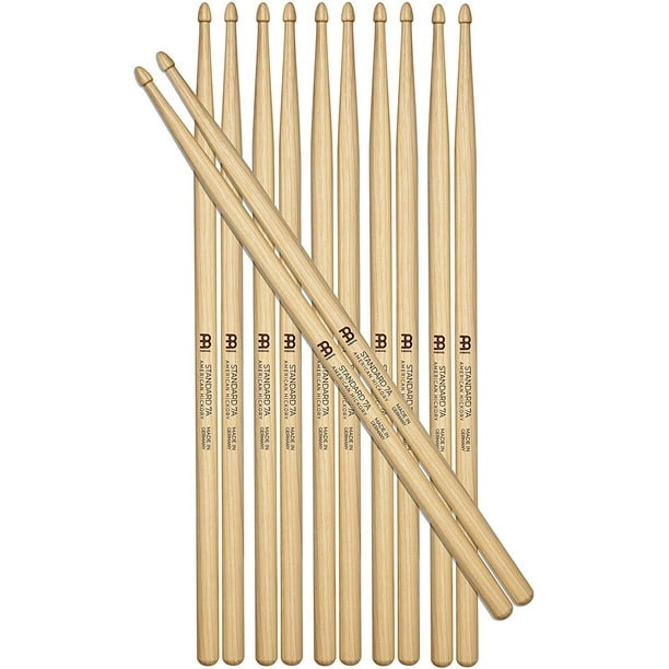 Meinl Stick & Brush Drumsticks, Standard 7A Half Brick (6 Pairs, 5 Plus