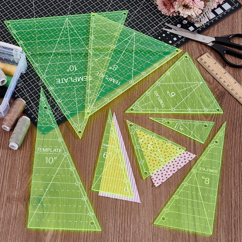 8 Pcs Triangle Quilting Template Triangle Rulers Quilting Transparent Acrylic T-Shirt Rulers Acrylic DIY Hand Patchwork Template