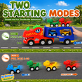 thumbnail image 4 of JoyStone Dinosaur Truck Toys for Kids, Friction Powered Transport Carrier Truck with 4 Pull-Back Dino Cars, Toddler Gifts with Sounds & Lights for Boys 3 4 5+, 4 of 9