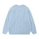 thumbnail image 1 of Suéter de las mujeres elegantes trajes sueltos de fiesta cuello redondo suéter de gran tamaño casual Azul, 1 of 9