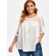 thumbnail image 2 of Grupo abierto de encaje de hombro curvo Hem más el tamaño de la blusa Rosegal Blusas Tallas Grandes, 2 of 5