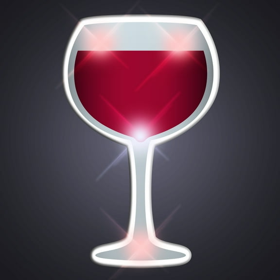 FlashingBlinkyLights Wine Glass Flashing Blinking Light Up Body Lights Pins