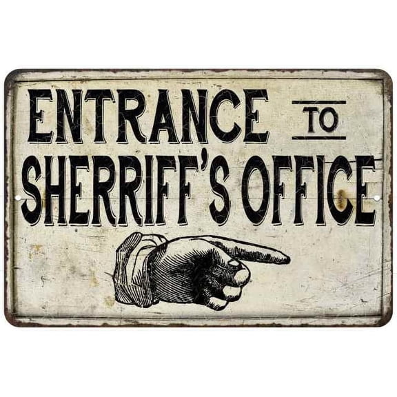 Entrance to Sherriff's Office Vintage Look Chic Distressed 8x12208120020162