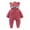 Wine, variant on Soft Hooded Jumpsuit Long Sleeve Button Down Cute Animal Baby Romper One-Piece Pajama Baby Outerwear for Christmas or Halloween 6-9 Months